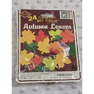 Vintage Beistle Autumn Leaves Halloween Crafts 1987 Art Tissue Paper New 2 Ply